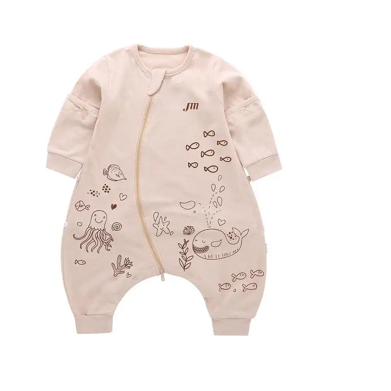 Newborn Infant Boy Girl Sleeping Bag Baby Striped Blanket Sleeping Wrap Zipper Swaddle Autumn Cotton Baby Sleeping Bag 0-4T - Цвет: 5