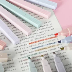 Lot de Stylos Surligneurs à Double Pointe Pastel, Marqueur Idéal pour le Manga, Mid Liner, Couleur Bonbon Kawaï, Ensemble de Papeterie, 6 Pièces Fournies 