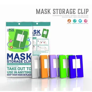 

Mask Box Container Storage-Bag Foldable Mask Storage Clip Plastic Portable Cute Organizer Container Case Mask Keeper 5pcs/set