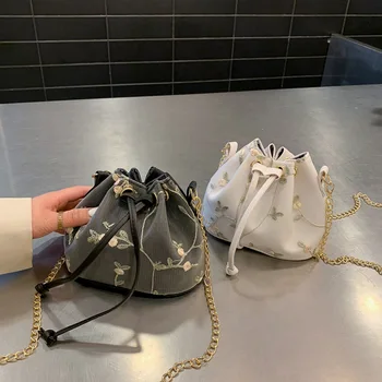 

Mini lace bucket bag chain change mobile phone shoulder bag