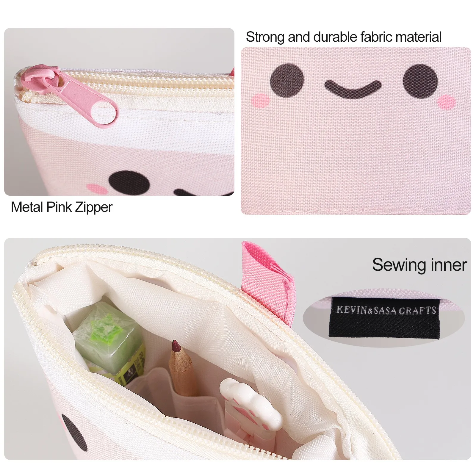 1 Set Cute Boba Milk Tea Retractable Pen Bag Pencil Holder Stationery Case  Stand Up Pencil Case For Kids Stationery Pouch Bag