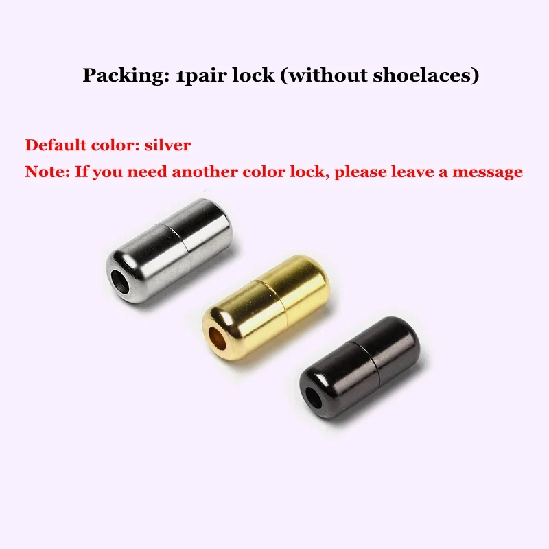 2pcs Metal lock 1 пара, 25 цветов, эластичные шнурки для обуви, без завязок, шнурки для детей, взрослых, унисекс, кроссовки, шнурки, быстро тянутся, шнурки с металлическим замком - Цвет: 2pcs Metal lock