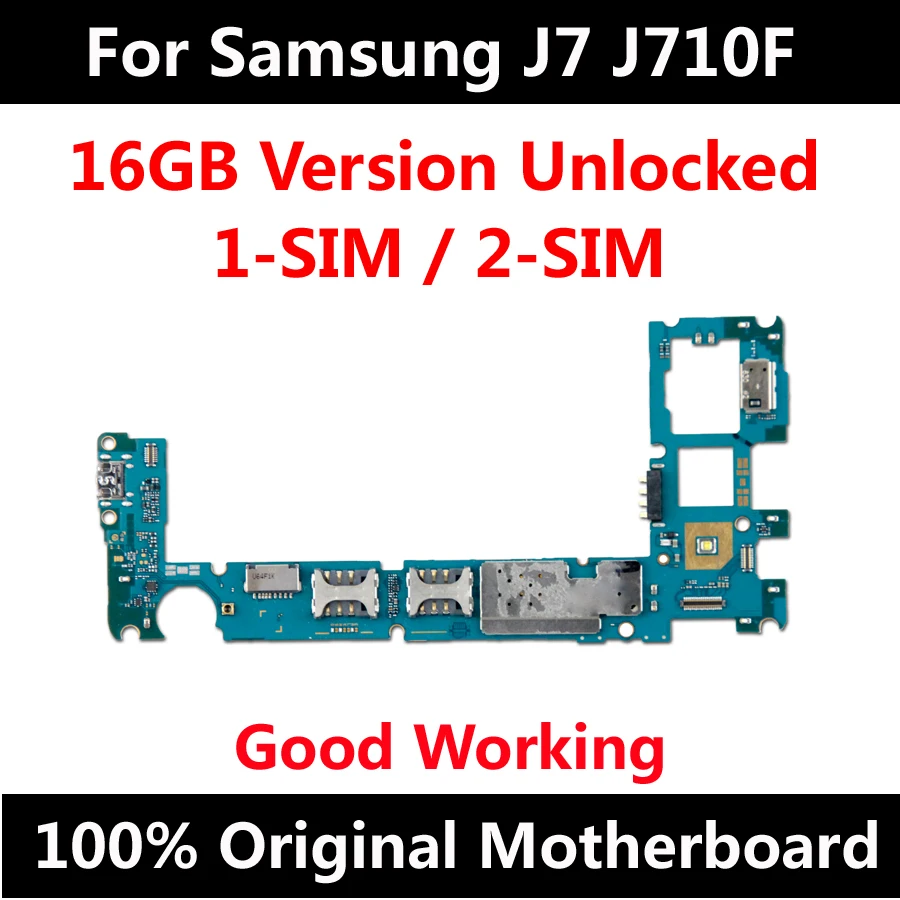 Оригинальная материнская плата для Samsung Galaxy J7 J710F две SIM карты Заводская