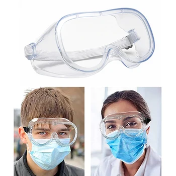 

Safety Goggles Fully Enclosed Transparent Lens Goggles Eye Protective Glasses Anti-Fog Antisand Dust Resist UV Light