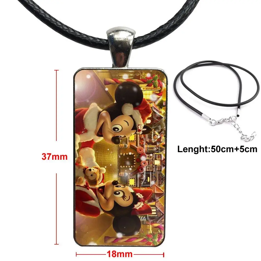 Цепочка для вечеринки, модная Длинная цепочка, прямоугольное ожерелье, ювелирные изделия, Микки и Минни Маус, Рождество - Окраска металла: as picture