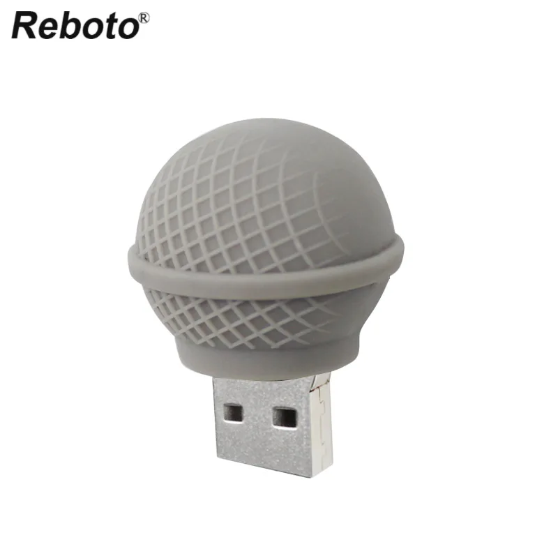 Cartoon Flash Drive 64GB 32GB 16GB 8GB Silicone Grey Microphone Memory Stick U Stick Mini Key Pendrive Storage Device For PC
