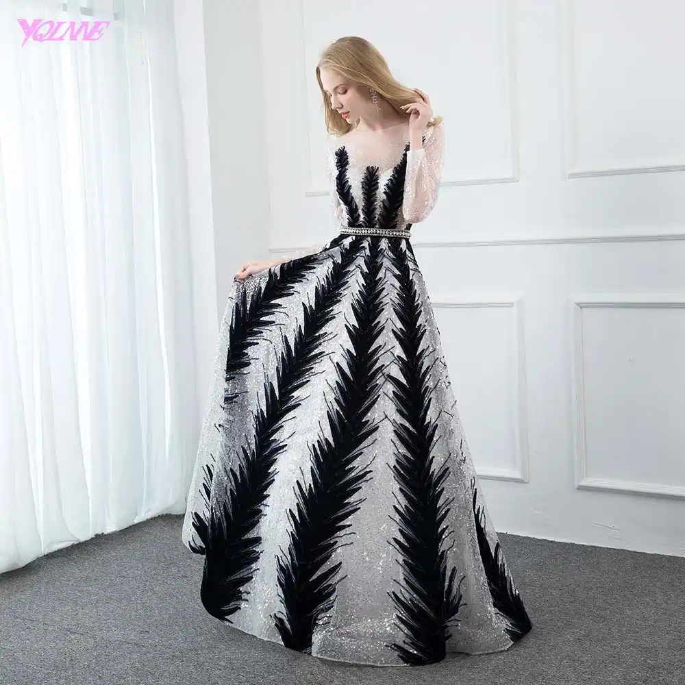 navy sequin evening gown