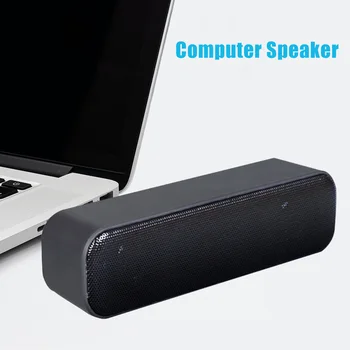 

Stereo Sound 3D Surround Black Desktop Mini Soundbar Dorm Offce Deep Bass Wired USB Powered External Computer Speaker