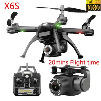 

X6S Drones with camera HD 20MINS Long flight time quadrocopter gimbal drone Fixed Height WIFI FPV dron profesional air selfie