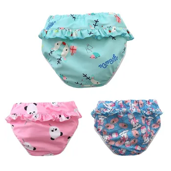 Infant Children Leak proof Swimming Nappies Newborn Baby High Waist Swimming Trunks Baby Boys Girls Cartoon Printed Swim Diapers 1