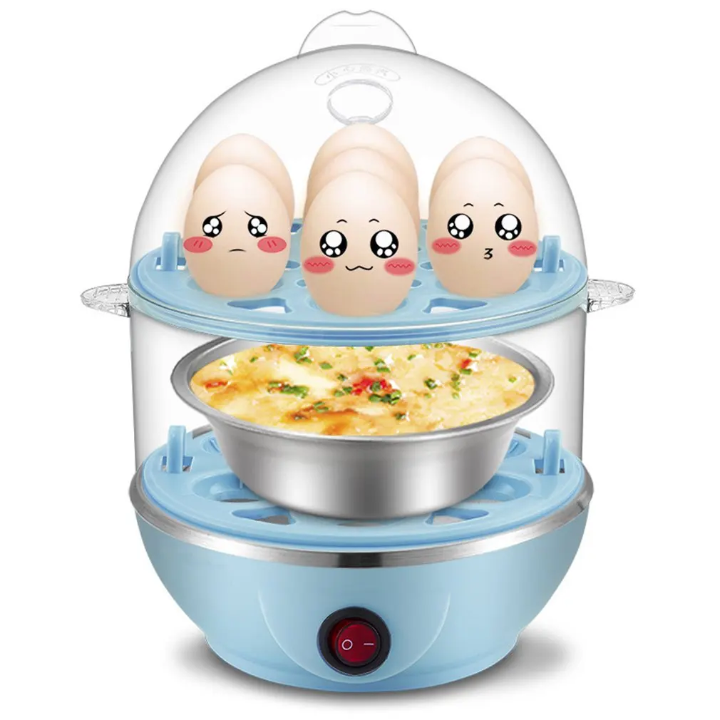 Double layer Многофункциональная двухслойная Пароварка домашняя Автоматическая яйцеварка мини-машина для завтрака из нержавеющей стали Пароварка для яиц - Цвет: Double layer