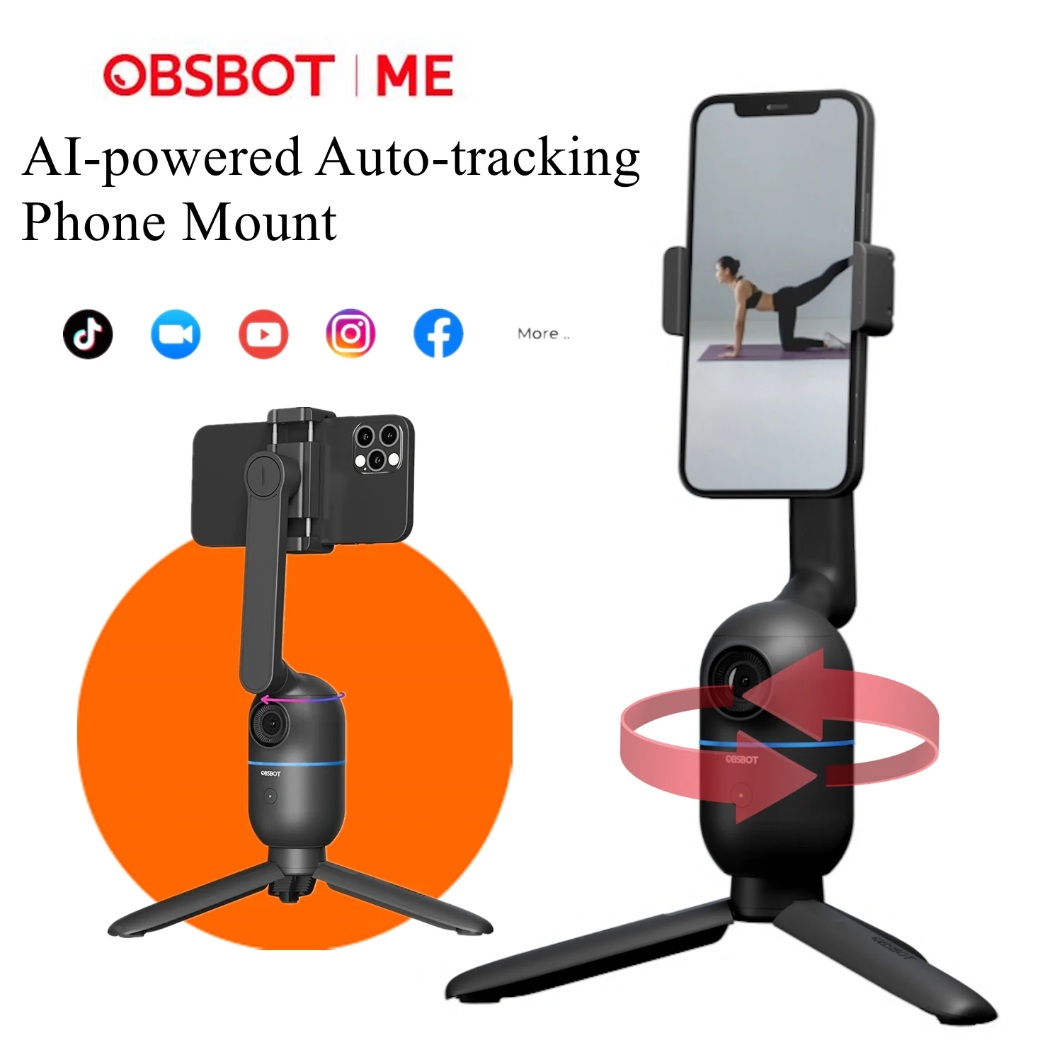 Obsbot Me AI controlled selfie smartphone mount - Foto Erhardt