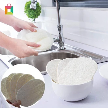 

1 Pieces Natural Loofah Sponge Kitchen Cleaning Scouring Pad Oil-free Cozy