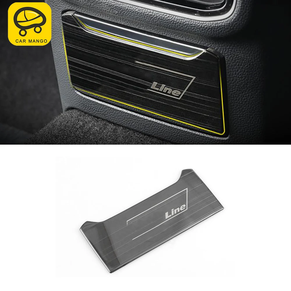 

CAR MANGO Car Styling Rear Seat Cigarette Lighter Panel Cover Frame Sticker Interior Accessories For Volkswagen Passat B8 2018
