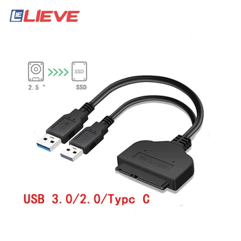 

USB 3.0 SATA 3 Cable Sata to USB 3.0 Adapter Support 2.5 Inches External HDD SSD Hard Drive 22Pin Sata III Cable Type C USB 2.0
