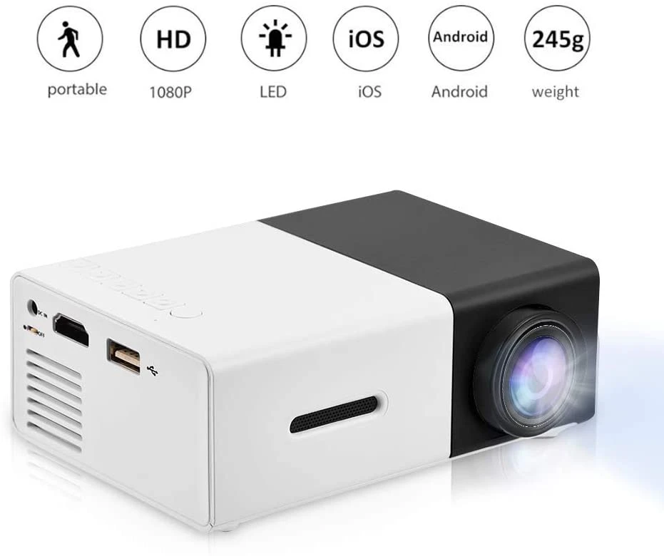 Miniproyector LED cine en casa, 1080P, de para interior/exterior, compatible con ordenador portátil, PC, SmartphoneHDMI|Cámaras de vigilancia| - AliExpress