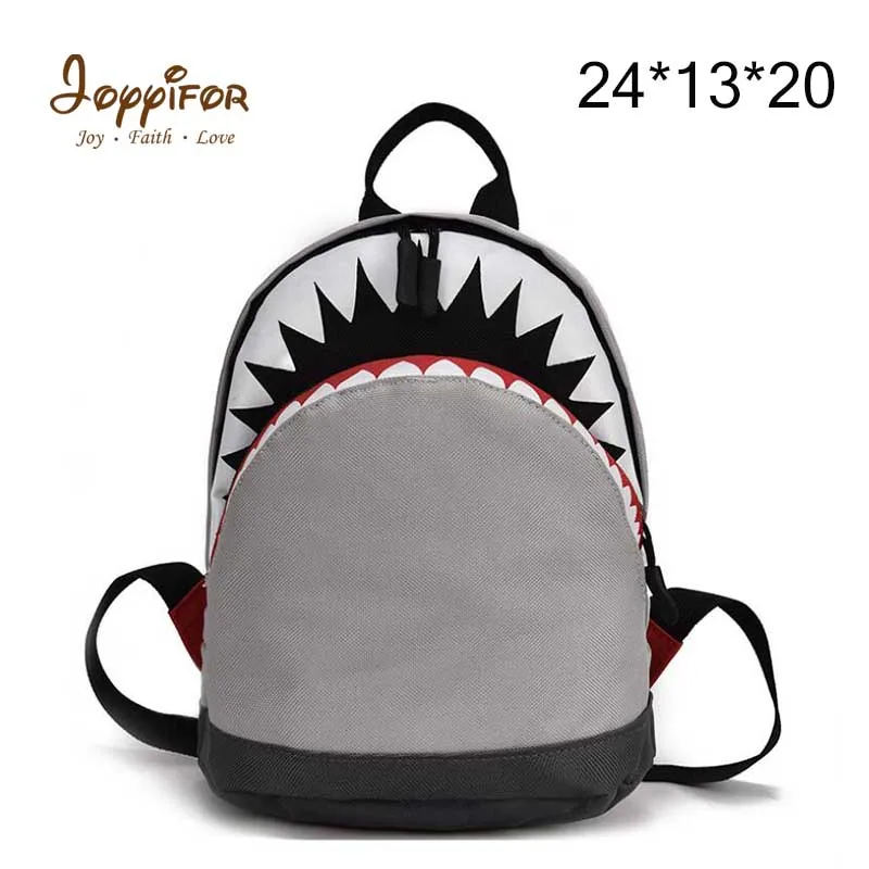 Joyifor Новые 2 размера Акула школьные сумки детские Mochilas студенческий рюкзак для детского сада Мальчики Девочки Дети Холст Дорожная сумка - Цвет: Белый