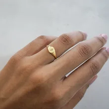 Простой золотистый обручальное кольцо со звездами, золотая печатка, Полярная Звезда, звездная буря, кольца с печаткой, минимальный тонкий палец, Женские Ювелирные изделия