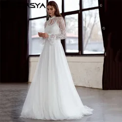 RODDRSYA Elegant Lace Tulle Wedding Dresses Boho Princess Bride Gowns Sexy See Through Modern Bridal Robes Vestido Feminino