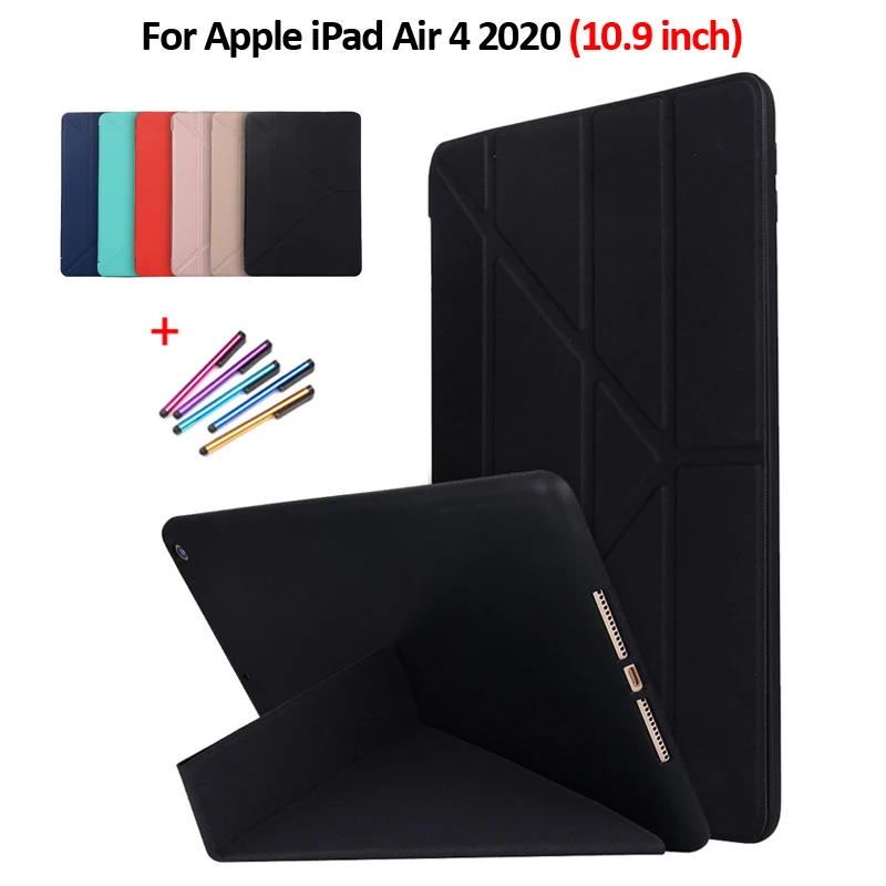 

For iPad Air 4 Case Coque 10.9 Inch PU Leather Soft Silicone Back Stand Tablet For Funda iPad Air 4 2020 Case Etui Tablet Shell