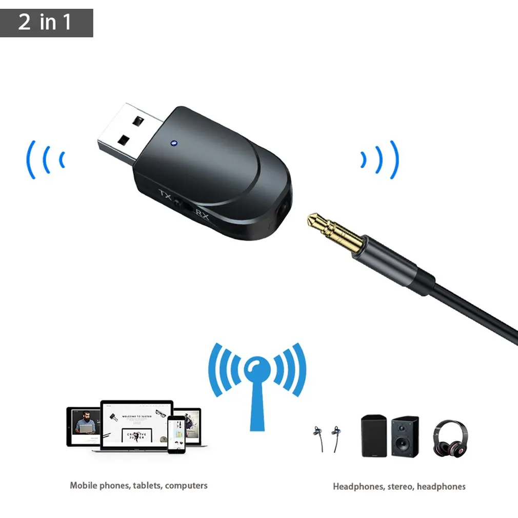 Bluetooth 5,0 аудио приемник передатчик 3 в 1 Мини 3,5 мм разъем AUX USB стерео музыка беспроводной адаптер для ТВ автомобиля ПК наушники