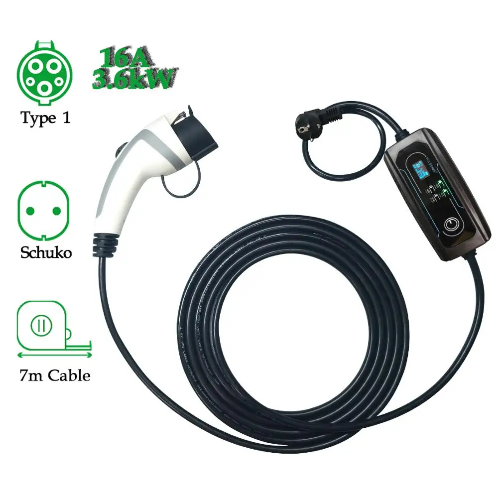 

YKS-ESNES Portable EV Charger type 1 with Schukou Plug 10A/16A
