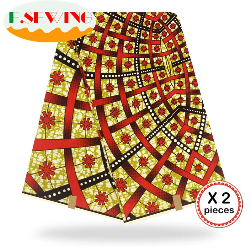 Африканская восковая ткань с принтом Анкара для шитья Анкара африканская ткань 12 ярдов нигерийская хлопковая ткань Гана для платья 90113