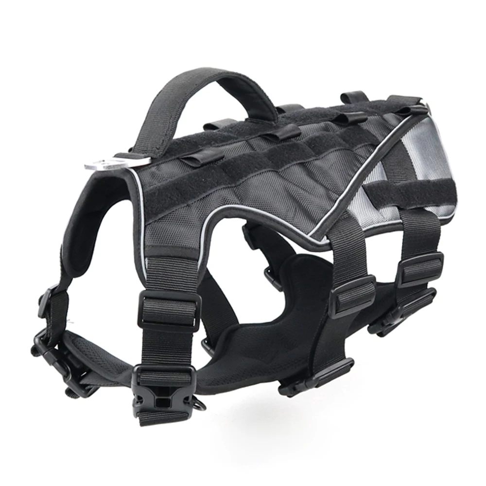 

1680D Oxford cloth k9 dog harness tactical training dog vest harness collar with Velcro adjustable walking heavy big dog harness
