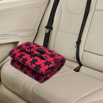 

12V Car Electric Heated Travel Blanket, Automotive Heated Electric Throw Electric Car Blanket for Cold Weather, Tailgating and E