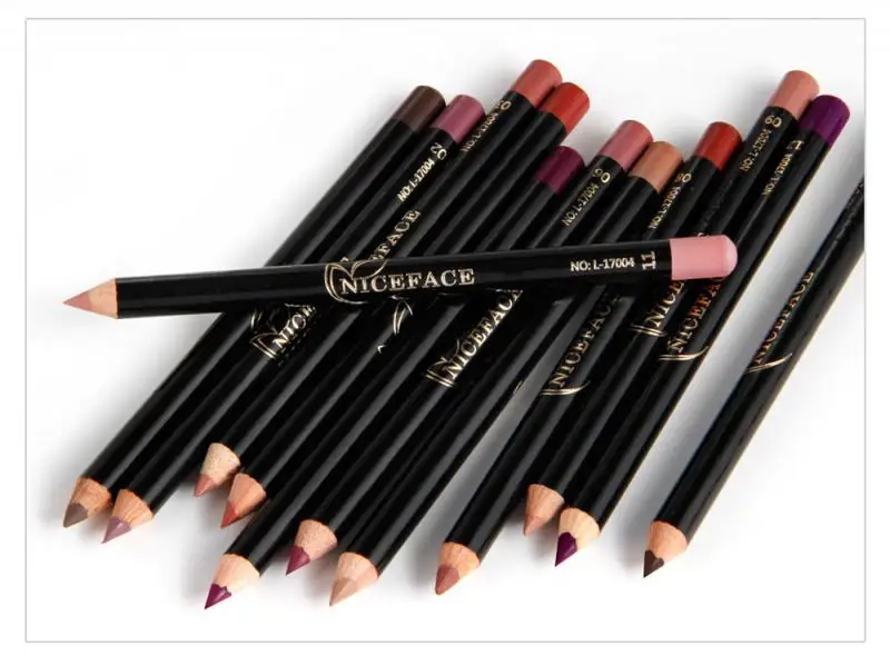 

12 Colors Lip Pencil Matte Lipliner Waterproof Smooth Colorful Silk Nude Lipstick Pen Long Lasting Pigments Lip pen Makeup TSLM1