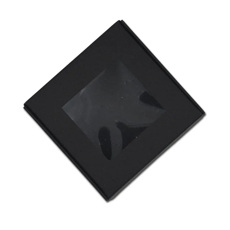 

20PCS 8.5*8.5*3.5cm Black Cardboard PVC Window Box DIY Blank Paper Gift Box Small Jewelry Display Box Soap Packaging Box