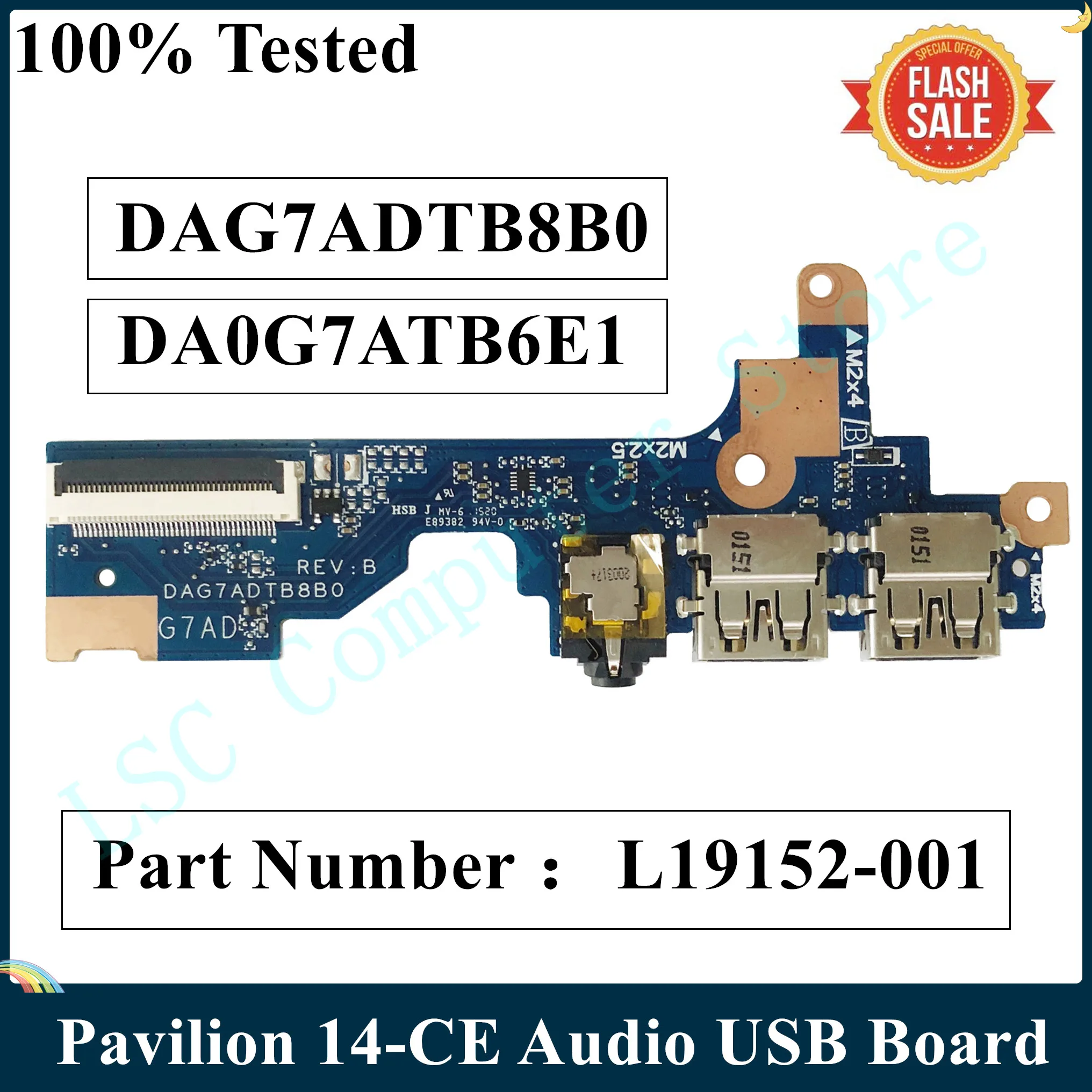 LSC оригинал для HP Pavilion 14-CE 14-CE2064ST 14-CE3030TX 3 5 мм аудио USB-плата reddag7adtb8b0 DA0G7ATB6E1 быстрая
