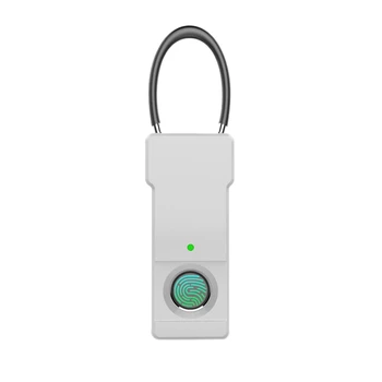 

Smart Keyless Fingerprint Padlock Usb Rechargeable Ip65 Waterproof Anti-Theft Security Padlock Door Luggage Case Lock(Silver)