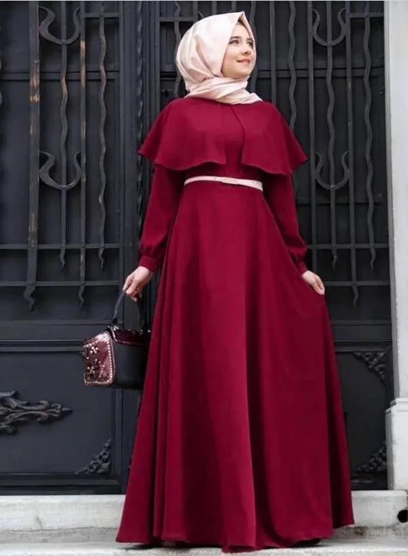 Muslim Dresses For Women Dubai Turkey Arabic Islam Style Women Abaya Garment Ramadan Gown  Mantle Style Satin Lady Dress