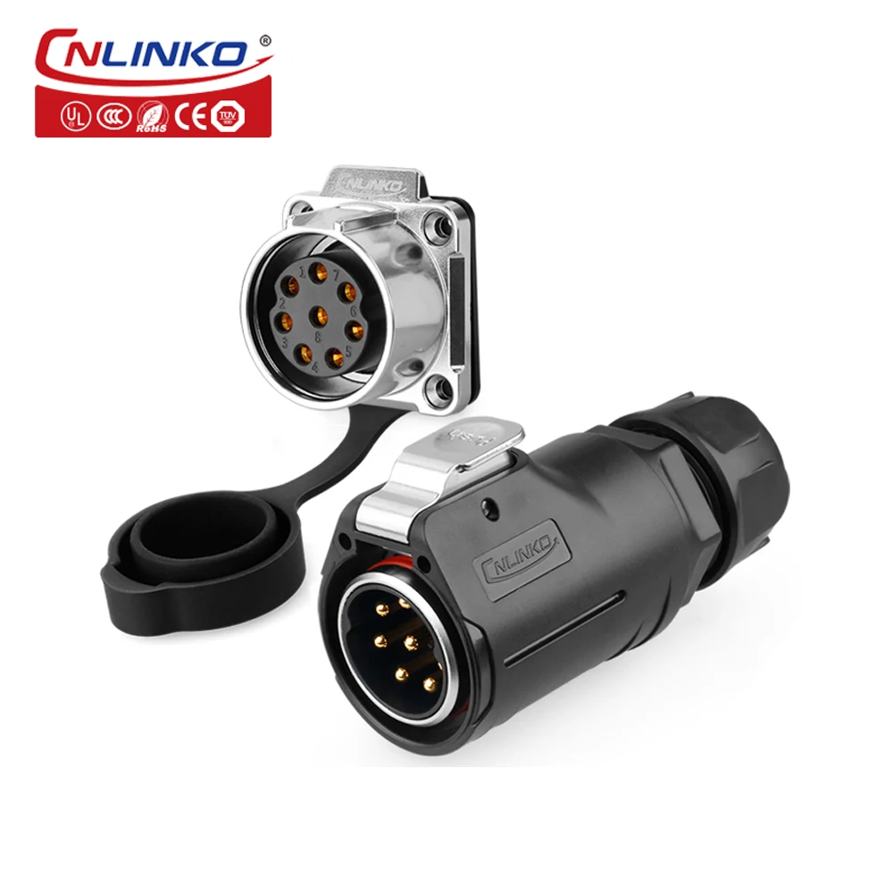 CNLINKO M28 8-контактный разъем Панельное крепление кабель питания сигнал пайки IP67