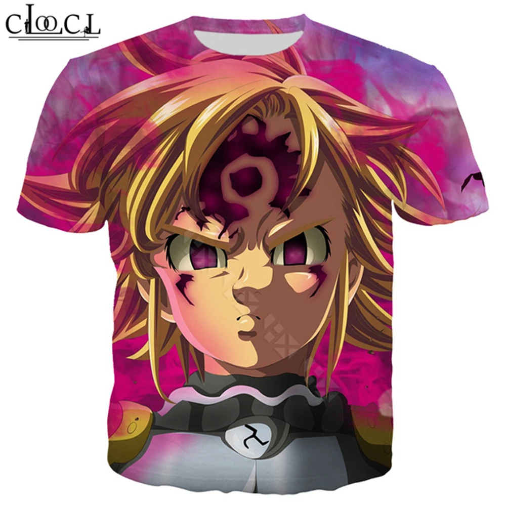 T Shirt 6 Футболка с надписью «Seven Deadly Sins» для мужчин и женщин, 3D принт, Meliodas, грех гнева, футболки с коротким рукавом, Повседневная Уличная одежда, модные пуловеры - Цвет: T Shirt 6