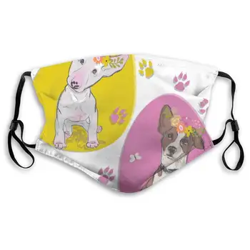 

Fillter Mask for Women Bull Terrier Reusable Waterproof Mask Replaceable Ear Loops for Traveling Double Protection