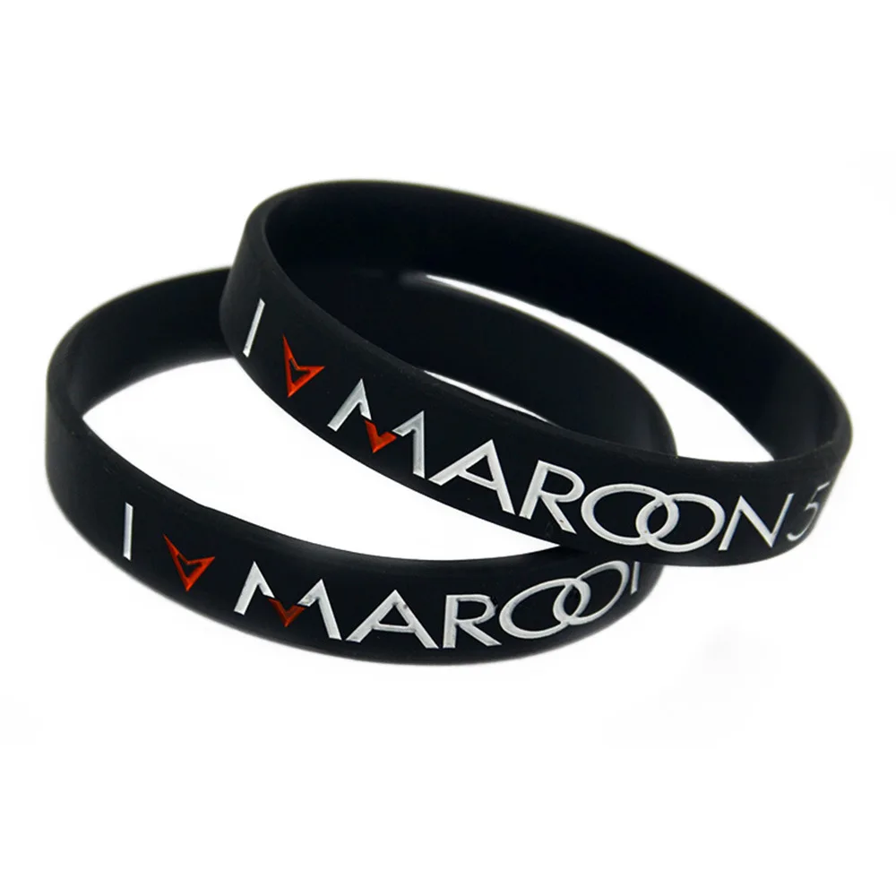 Мягкий силиконовый браслет с надписью I love Maroon 5 I Love Magic, красный рок-н-ролл