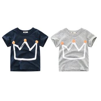 

Pudcoco Fast Shipping Summer Kid Boys Fashion Crown Printed Pullover Short Sleeves Children Cartoon T-shirt Casual Style