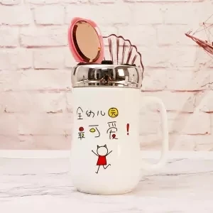 Керамическая чашка для воды, Женская Студенческая кружка, кофейная чашка, чашка для пары, большая емкость, офисная, одна чашка, 450 мл, Рождественская кружка, кружка для путешествий - Цвет: 450ml