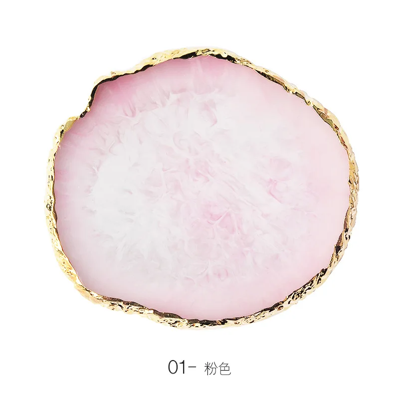 Pink 1 шт. полимерный поднос для хранения с рисунком палитры для демонстрации ювелирных изделий, пластины для ожерелья, кольца, серьги, поднос для демонстрации креативного украшения, Органайзер - Цвет: Pink