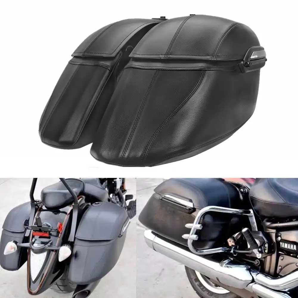 hard leather motorcycle trunk