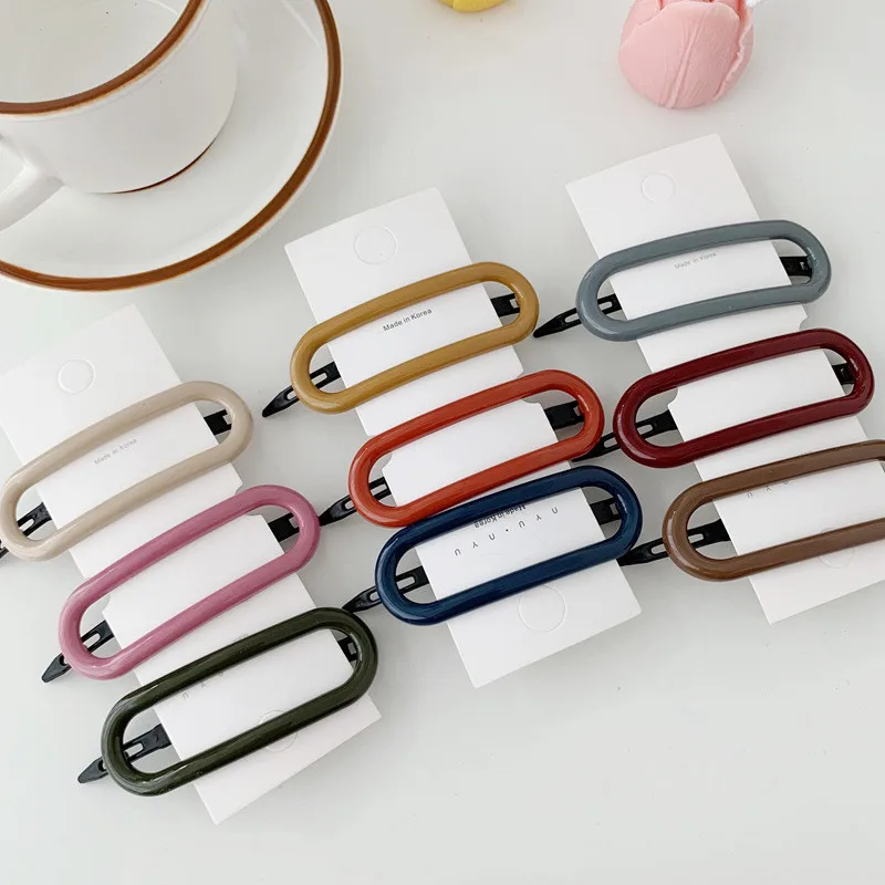 

Popular Fashion Simple Oval Hairpins Women Hair Clips Bobby Pin Accessories For Girls Hair Barrette Headdress Hairgrip Headwear