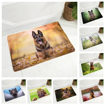 

German Shepherd Dog Doormat Super Soft Flannel Carpet Floor Mat for Hallway Bedroom 40x60cm DoorMat Non-Slip Decor Pet Animal