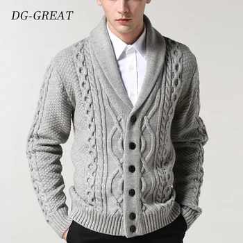 

New Arrival Middle-Long Mens Sweater Cardigan Young Middle-age Streetwear Trench Male Autumn Warm Coat Sweater Winter Cardigan