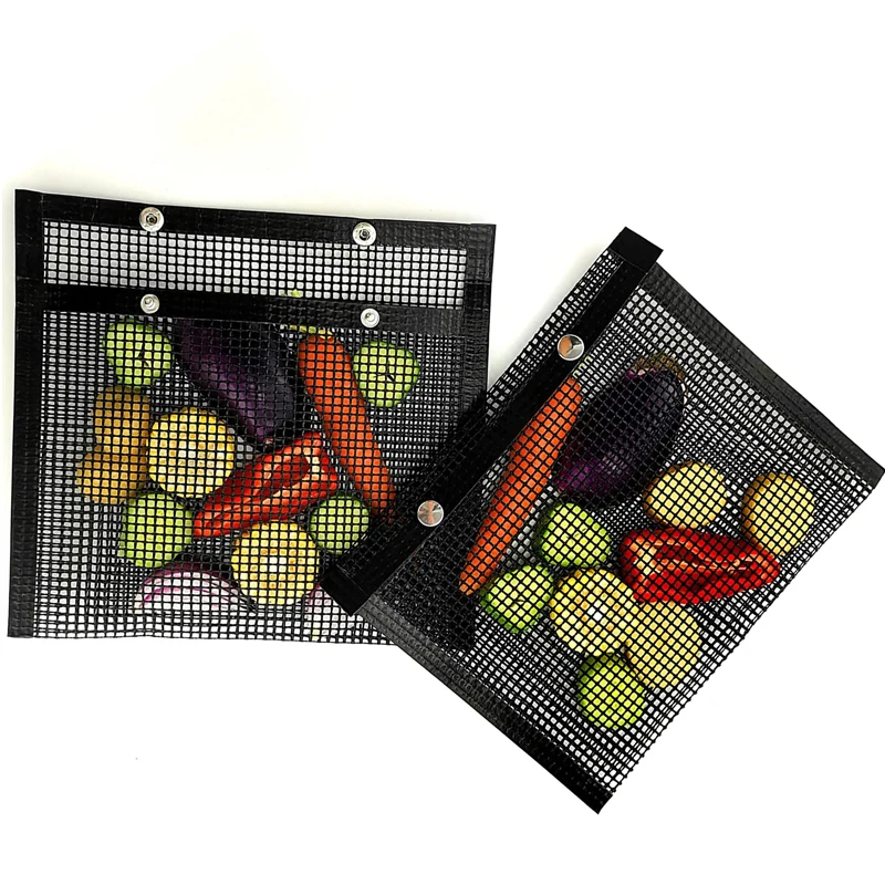 Non-Stick Mesh Grill Bag Barbecue Net Mat Bag BBQ Pad Kitchen Meat Vegetables Cooking Grilling Pouch High Temperature Resistant