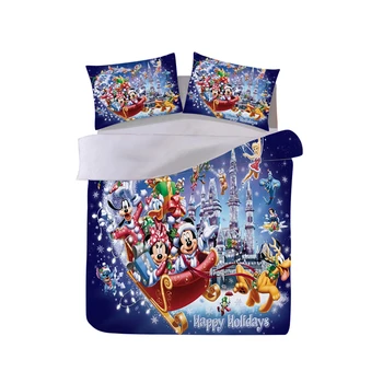 

Christmas Gift Mickey Minnie Bedding Set Duvet Cover Pillowcase Home Textile Adult Children Gift Queen King Size Bed Set