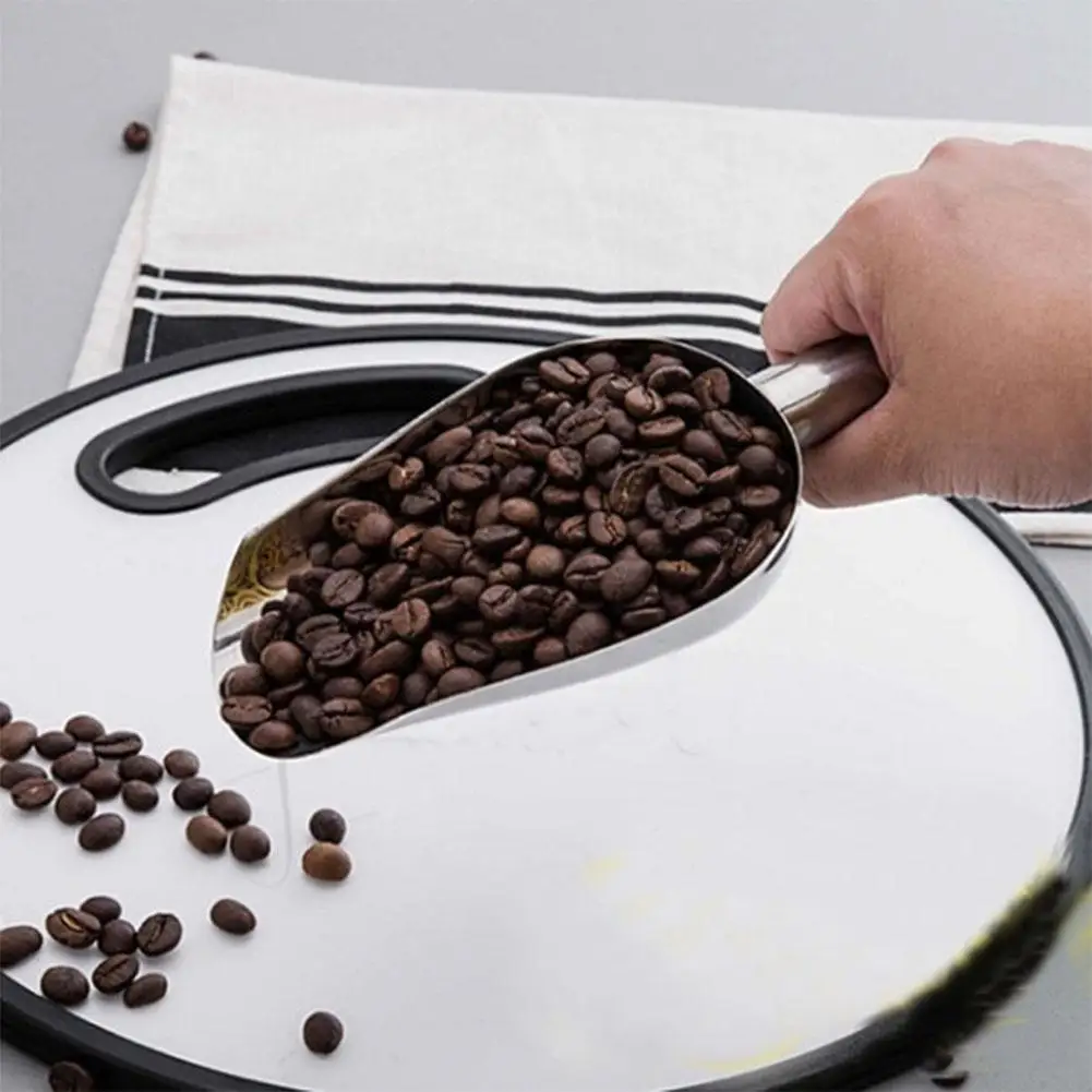 Multifunction Kitchen Supplies Grain Shovel Functional Stainless Steel Shovel Ice Scoop for Kitchen Bar Sugar Flour Foods Shovel