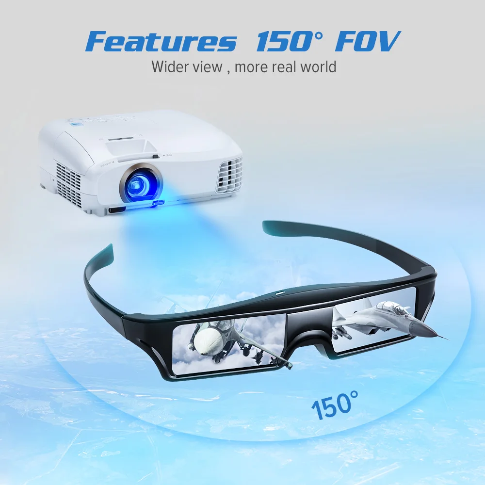 Kacamata 3D Rana Aktif Dapat Diisi 