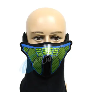 

Halloween LED mask LED glow party horror mask cold light Halloween glow helmet fire festival party glow el wire mask